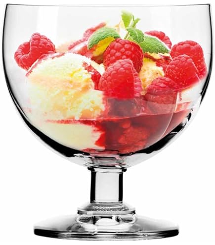 Sundae - Set Di 6 Bicchieri/Ciotole Da Dessert In Vetro Con Piede - Ideali Per Gelato, Macedonia, Gamberi, Budino, 8,5x9 Cm - 3