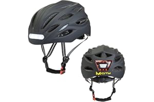 M MOLTO MOLTO - Casco con luz Frontal y Trasera LED para Adultos | Ideal para patinetes eléctricos, Bicicletas, Scooter o monopatín| Resistente y Duradero | Funciona con baterías Recargables