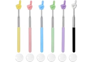 FEITONGFX Pointer Stick, 6 Pcs Finger Pointer Stick, Extendable Teacher Supplies with 6Pcs Whiteboard Magnet Sticker, Flexible Teacher Aids Suitable for Educators and Presenters