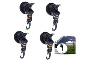 RICOFOT Ganci a Ventosa, 4 Pezzi Gancio Ventosa, Multifunzionale Ventose con Gancio, Riutilizzabile Ganci Ventosa, Con Gancio Ganci Ventosa Extra Forte Adatto per Tende Canottaggio Campeggio Tendalini