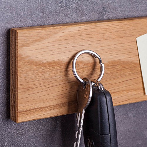 Magnet Schlüsselbrett Holz Schlüsselkasten Schlüsselhalter magnetisch Eiche 45cm - 3