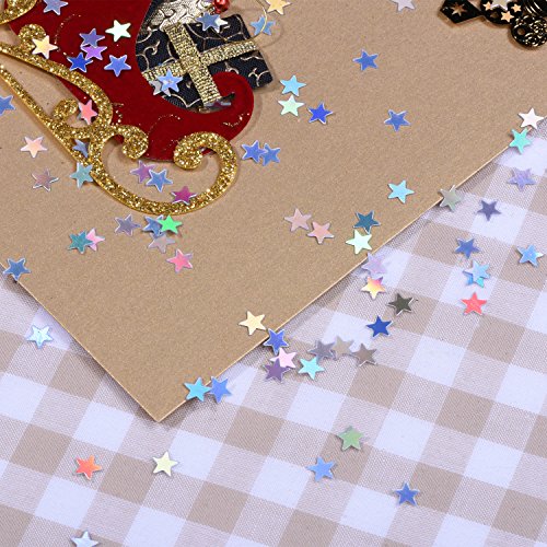 eBoot Stern Konfetti Holografische Sterne Glitter Konfetti für Weihnachtsdekoration, Hochzeitsfeier und Nagel Kunst, Mehrfarbig, 1/ 4 Zoll - 6