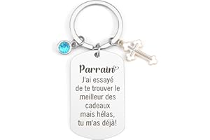 Ktiavo Porte clef Parrain Marraine Cadeau Parrain Marraine Bapteme Cadeau Parrain Marraine Demande Souvenirs de Baptême