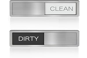 DRILBUR Dishwasher Magnet Clean Dirty Sign Non-Scratching Strong Magnet or Adhesive Options Indicator Tells Whether Dishes Are Clean or Dirty
