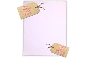 BCREATIVETOLEARN Carnival Papers de soie résistants à l'humidité - Petites feuilles de papier de soie surdimensionné - A4 - Idéal pour l'impression GELLI, les travaux manuels et le traçage à l'argile - Blanc