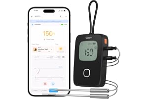 SONOFF Kötttermometer Digital, LCD läsning Matlagningstermometer Med 2 stycken 15CM prober, Magnetisk sug, förinställd temper