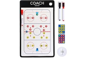 Uzztfa Ishockey coaching board coacher urklipp taktisk magnetisk bräda kit, bärbar strategi tränarbräda med markörpenna, tränare träningsutrustning