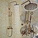 Price comparison product image ROZIN Wall Mounted Bathroom Shower Set Faucet Antique Brass Shower Mixer Tap w/ Handheld Shower
