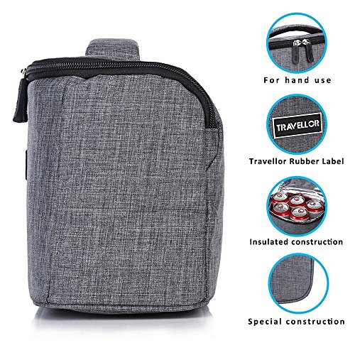 Miduxian miniI solierbox Lunch Bag Lunchbox Tasche Cool Kühltasche Picknicktasche Isoliert Thermotasche für Picknick Kälte Isolierung Freezer kann kühl halten Essen und Trinken (Schwarz ) (grau) - 4