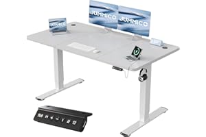 JUMMICO Escritorio Elevable Eléctrico con Cargador USB, Escritorio Regulable en Altura Ergonomica Escritorio de pie Ajustable Smart Panel con Funciones de Memoria, Standing Desk 140 x 60 cm, Gris