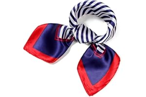 QBSM Womens 23.6 inch Satin Silk Feeling Formal Square Neck Scarf Head Hair Wraps Kerchief