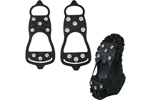 BUTYEAK Garras Antideslizantes Tracción,Acero Inoxidable Antideslizantes Crampones,Crampones,Tacos de Hielo para Hielo,Adecuado para Deportes de Invierno al Aire Libre como Esquí,Montañismo,Pala