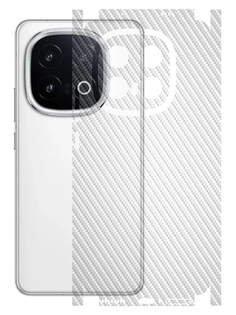 AtOdds Mobile Skin Sticker Wrap | Compatible for VIVO IQOO 13 (5G)| Scratchproof Matte Finish | Full Coverage for All Sides & Camera Protection (Transparent CarbonFiber)
