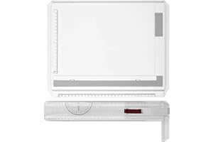 Kasadin Multifunktion Zeichenbrett A4 Zeichenplatte Reißbrett Lineal Winkelmesser Set mit Winkelmesser, Papiersucher, Gleitlineal OBE267