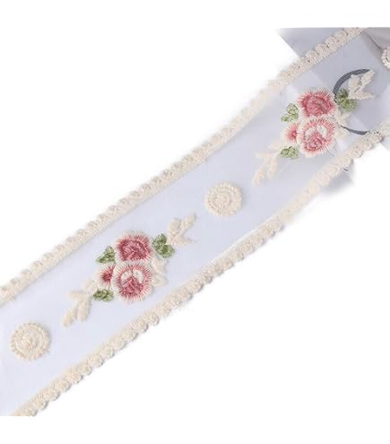 Passamaneria Pizzo Sangallo Bianco Ricamo Fiore Traforato Smerlato Alto 2,5 Cm 4