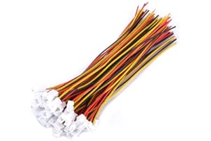 Akozon 20pcs Connectors JST 1.25MM Connecteur Mâle et Femelle à 2 Broches / 3 Broches avec Câbles(3pin)