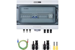 DIHOOL Solar PV Combiner Box 6 STRING 15A Fuse With Lightning Protection SPD DC500V IP65 Waterproof Pre-Wired M-C-4 Cable