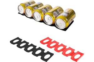 LUVADEYO Portabottiglie per frigorifero, pieghevole, in silicone, per bottiglie, biberon, vino, organizzatore impilabile, per bottiglie e lattine, metà 15 bottiglie (2 pezzi), colore nero e rosso