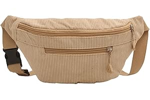 APMGONT Cord Bauchtasche für Damen und Herren Gürteltasche Damen Verstellbarer Gurt Hüfttasche Bauchtasche Klein Brusttasche Bum Bags aus Cord für Outdoor Sport Laufen (Khaki B)