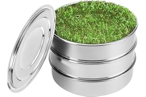 ABchat Seed Propagator Tray, Seed Sprouting Kit Stainless Steel Mesh Sprouting Trays Stackable Sprouter Kit