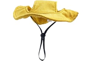 Folpus Outdoor-Hut, Welpen-Sonnenhut für kleine, mittelgroße und große Hunde, atmungsaktive Sommer-Hundekappe, süßer Haustier-Eimerhut für sportliche, M Gelb