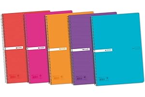 ENRI Erin 400042280- Quaderno Formato fogli 80 fogli, Confezione da 5, Colori Assortiti