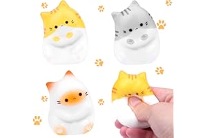 JADYON Squishy Chat,Balle Anti-Stress, Lot de 3 Balles Anti-Stress Mignonnes en Forme de Chat, Squishy, Jouet Anti-Stress pour Enfants et Adultes, Balle Anti Stress Enfant, Cadeau Noël et Anniversaire