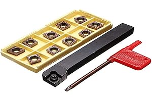 JETCLOUD 10 mm SCLCR1212H09 Herramientas de torno 45 HRC Carburo Usable Threading Tool Holder con 10pcs CCMT09T304 Carburo Girar Inserto Hoja