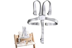 DWFEYOI 1 Stück 5 Punkt Gurt Sicherheitsgurt Hochstuhl Multifunktional Kinderschutzgurt Hochstuhl Gurt für Buggy, Kindersitz, Kinderwagen und Hochstuhl,hauck hochstuhl zubehör,Grau