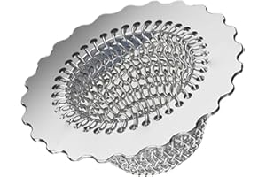 COMFORSO Reversible Kitchen Sink Strainer,Easy to Clean Stainless Steel Sink Drain Basket,Large Wide Rim Sink Drainer,3.94" Anti-Rust Mesh Strainer with Chain for Kitchen Anti-Clogging & Garbage Disposal
