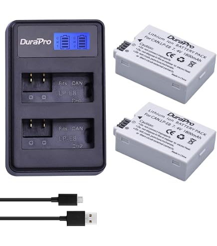PATONA 2x Batterij Vervanger voor Canon LP-E8, LP-E8 , LPE8 Battery Compatibel met Canon EOS 550D 600D 650D 700D Rebel T2i T3i T4i T5i Kiss X4 X5 X6i X7i