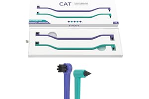 RYERCAT Set of 2 Dual Sided Cat Toothbrush - Kitten Toothbrush with Micro Head to fit into Cat/Kittens Mouth - Cat Dental Care Supplies - Pet Toothbrush for Cats(Amethyst Purple & Ocean Blue)