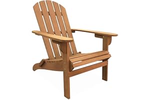 Alice's Garden - Fauteuil de Jardin en Bois - Adirondack Salamanca- Eucalyptus. Chaise de terrasse Retro. siège de Plage