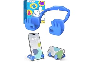 CALDEVER Regalos para Hombre Mujer Soporte Móvil Mesa: Regalos Navidad Amigo Invisible Originales para Niño Niños Padres Soporte para Móvil con Gesto OK Porta Móvil Ideas Regalo Cumpleaños Reyes Azul 1 ud