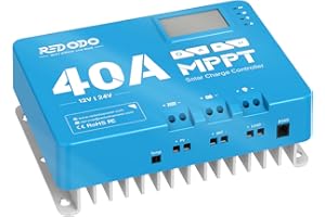 Redodo 40A MPPT 12V/24V Car DC Input Solar Charge Controller with Built-in Bluetooth Module, Parameter Adjustable LCD Display LED Display