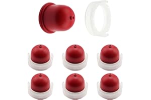 VooGenzek 6 Pezzi Pompetta Innesco del Carburatore, 694395 Lampadina Primer, Compatibile con Briggs & Stratton 496115 4180 5085 (Rosso)