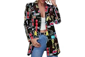 ORANDESIGNE Vestes Vintage Femme Style Ethnique Imprimé Floral Manteau Chic Fleur Imprimer Cardigan avec Poche