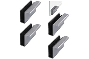 UFURMATE Glass Finger Edge Pull, 4Pcs Cabinet Finger Pull Handle Glass Door Clips Cabinet Latch Clamp Concealed Handle for Display Glasscase Door (Pearl Chrome)