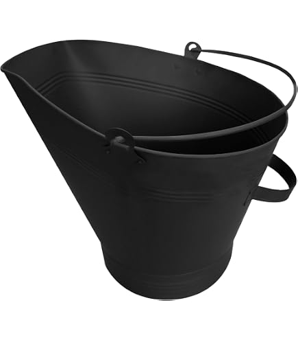 Bol à Granulés Charbon Acier Noir 210x210x500mm - Rangement Pellets Firefix