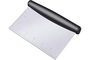 Rpanle Raschietto per Pasta in Acciaio Inossidabile, Tritatutto per pizze per Pasticceria con Manico e Scala di misurazione Sia in Centimetri Che in Pollici