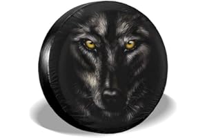 Hokdny Reserveradabdeckung, Radreifenabdeckung, 76-79cm Radabdeckung Wetterfest Reifenschutz Schmutzfest Universal Ersatz Reifen Abdeckung für LKW SUV RV (Schwarzer Wolf)