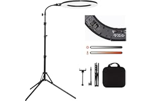 GSKAIWEN 18" 60W LED Luce Anulare Kit Dimmerabile con Stativo, Tubo Morbido, Supporto per Telefono, Fotografia in Studio, Ritratto, Selfies, Live Streaming, Tatuaggio di Sopracciglia/Ciglia, Trucco