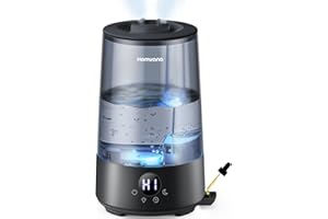 Homvana Humidifier for Bedroom, 3.6L Top-Fill Cool Mist Humidifiers, 360° Rotatable Mist, 34H Runtime, Quiet 16dB, Plant Humidifier for Indoor Plants with Lights, Home Essentials, Easy to Clean(Black)