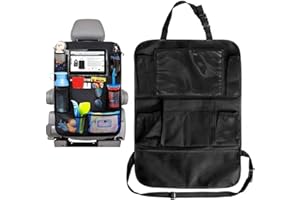 ZEPIQOR 1 pieza Organizadores para Coche llevar multibolsillos tela oxford evitar patadas asiento trasero del coche organizador grande, 10 pulgadas iPad/bolsillo, lorganizador asiento coche niños