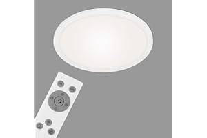 ‎BRILONER Briloner Leuchten - LED Panel, Deckenleuchte dimmbar, inkl. Fernbedienung, Farbtemperatursteuerung, Nachtlicht, 24 Watt, 2.200 Lumen, Weiß, Ø40cm, 7168-016
