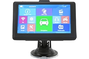 ASIXXSIX Navigatore GPS per Auto, di Navigazione GPS per Camion con Touchscreen da 5 Pollici 8 GB 256 M con Guida Vocale, Avviso Autovelox, Trasmissione FM Nitide Mappe