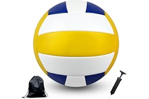 Bibykivn Ballon de Volley, Ballon Beach Volley, De Plage Adultes et Enfants, Articles avec des Sacs à Dos et des Sacs en Filet pour Pompe,Taille Officielle 5, pour l'intérieur, l'extérieur
