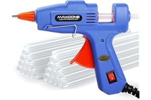 MAXDONE Hot Glue Gun Fireproof Mini Glue Gun with 30pcs Glue Sticks 7 mm Upgraded Version, 20W Hot Glue Gun Blue Fast Heating for DIY Craft Projects and Home Quick Repairs