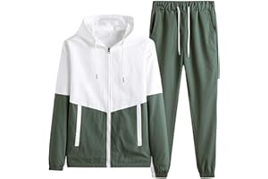 Générique Survêtement Homme Ensemble Deux Pièces Veste Zippée Avec Capuche Et Poches Vêtement De Sport Ensemble 2 Pièces Chic Pas Cher Survêtement Homme Ensemble Sportwear Sportif Tracksuit