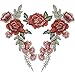 Produktbild Goldge 3er Aufnäher Blumen Rose Stickerei Applikation Patches Flicken für T-Shirt Jeans